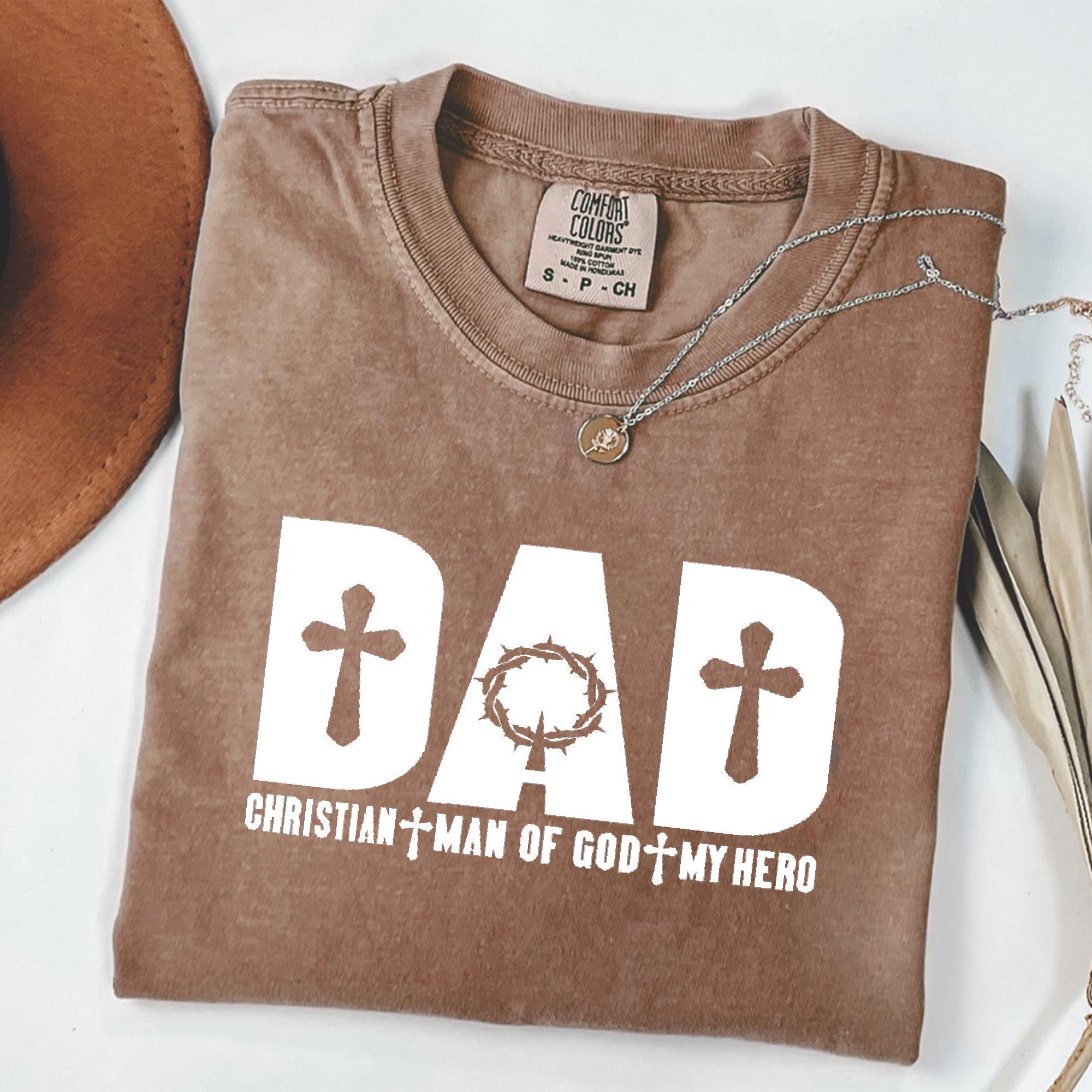 Dad Christian-Man Of God-My Hero Shirt, Comfort Colors Christian Dad Shirt, Religious Dad T-Shirt, Fathers Day Gift, Gift For Husband